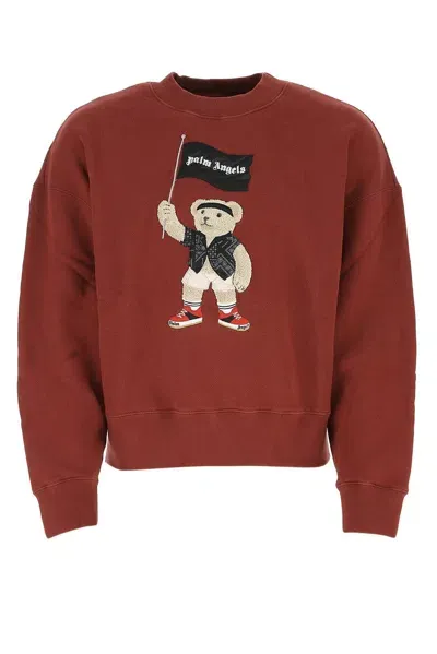 Palm Angels Pirate Bear Sweatshirt In Red