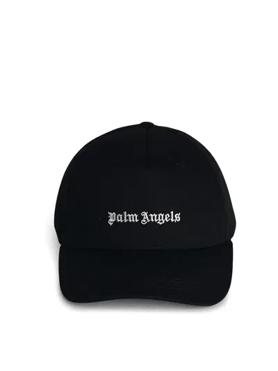 Palm Angels Logo Embroidered Baseball Cap In Black