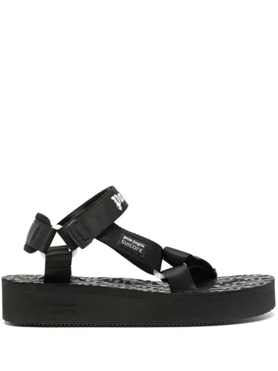 Palm Angels Black Open Toe Sandals