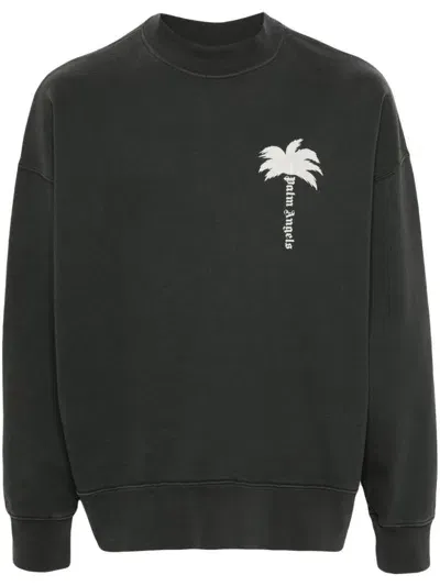 Palm Angels The Palm-print Sweatshirt In 灰色