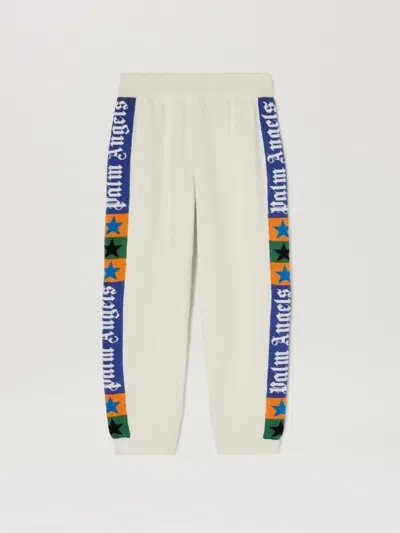 Palm Angels Track Pants With Jacquard Bands In Orange