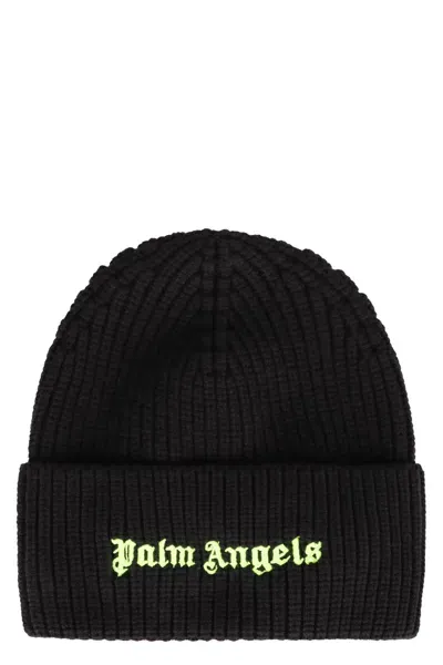 Palm Angels Wool Hat In Black