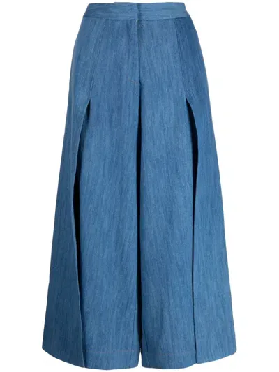 Palmer Harding Gratitude Denim Wide-leg Trousers In Blue