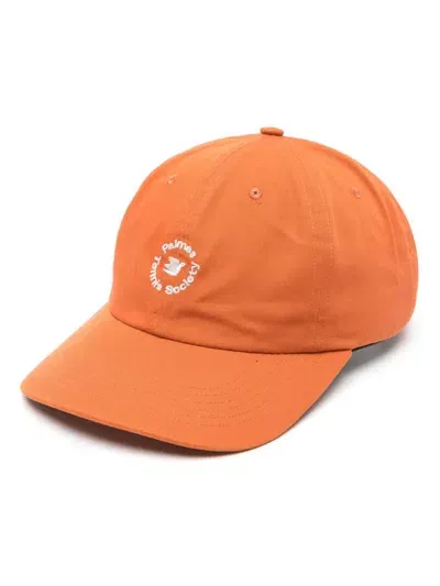 Palmes Circle Logo-embroidered Cap In Orange