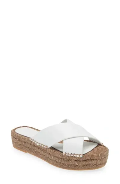 Paloma Barceló Norma Espadrille Platform Slide Sandal In White