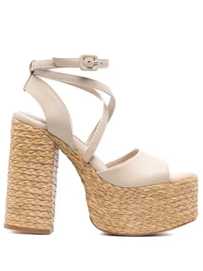 Paloma Barceló Calf Leather 145mm Sandals In White