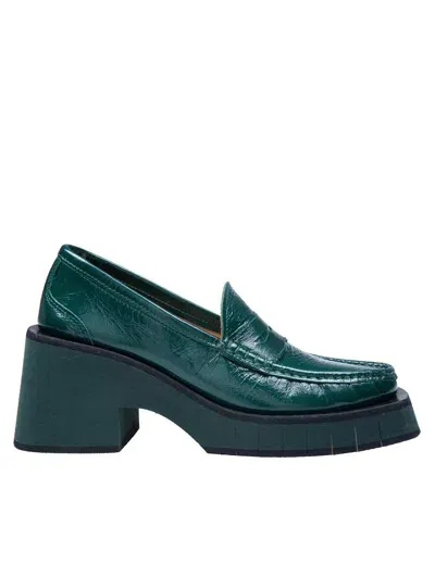 Paloma Barceló Paloma Barcelo Adele Loafers In Green Painted Leather