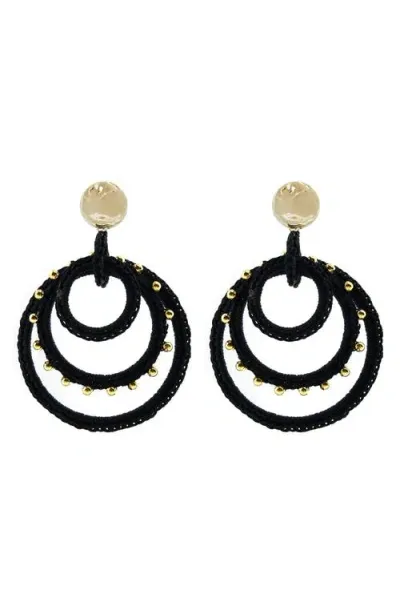 Panacea Orbital Drop Earrings In Black