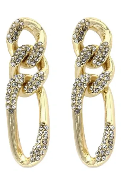 Panacea Pavé Crystal Drop Earrings In Gold