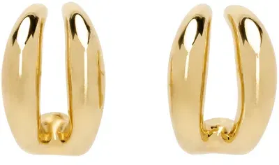 Panconesi Gold Double Moon Hoop Earrings