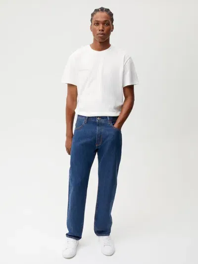 Pangaia Mens Nettle Denim Straight Leg Jeans In Mid Wash