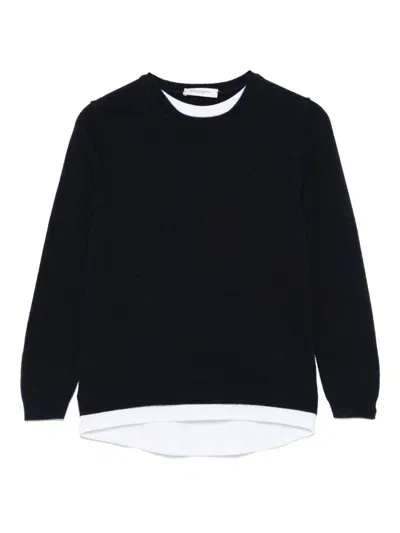 Paolo Pecora Babies' Layered Detail Sweater In Blue