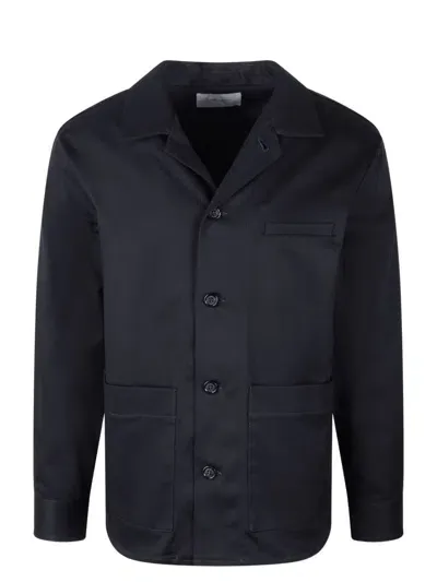 Paolo Pecora Single-breasted Shirt Jacket In Black