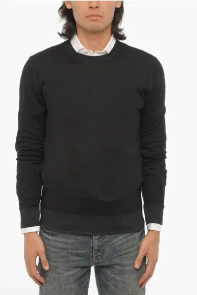 Paolo Pecora Virgin Wool Crewneck Sweater In Gray