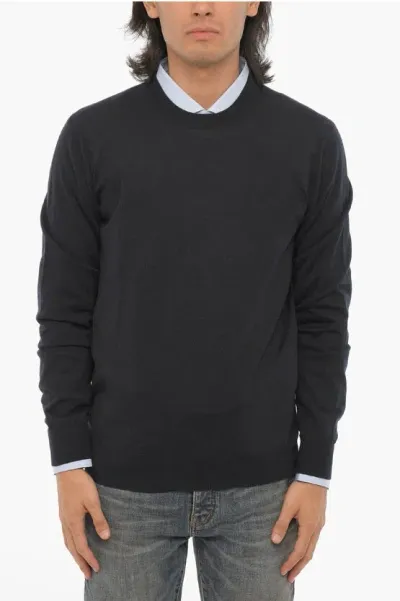 Paolo Pecora Virgin Wool Crewneck Sweater In Black