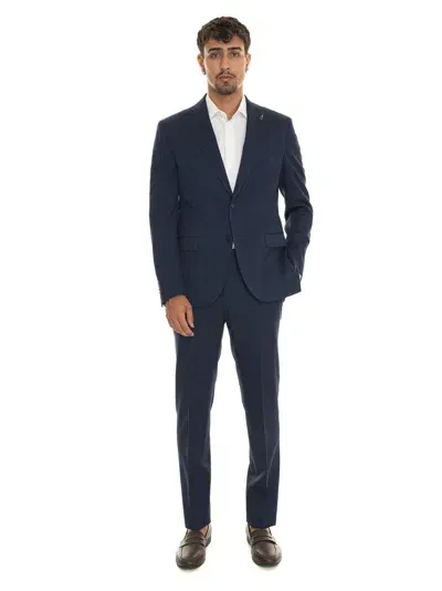 Paoloni Suit With 2 Buttons In Medium Blue