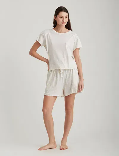 Papinelle Jada Organic Cotton Knit Boxy Tee In Ecru