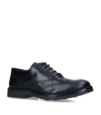 Papouelli Kids' Leather Riley Brogues In Black