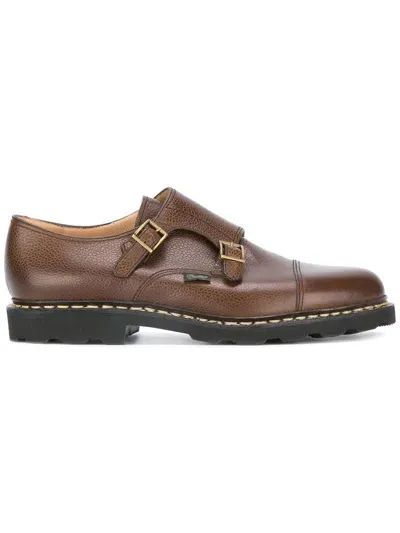 Paraboot Double-buckle Monk Shoes In Brown