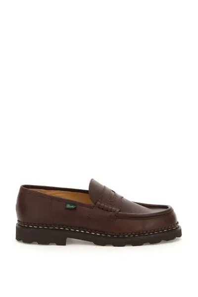 Paraboot Leather Reims Penny Loafers In Brown