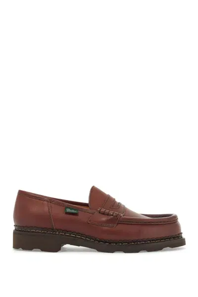 Paraboot Logo-tag Calf-leather Loafers In Brown