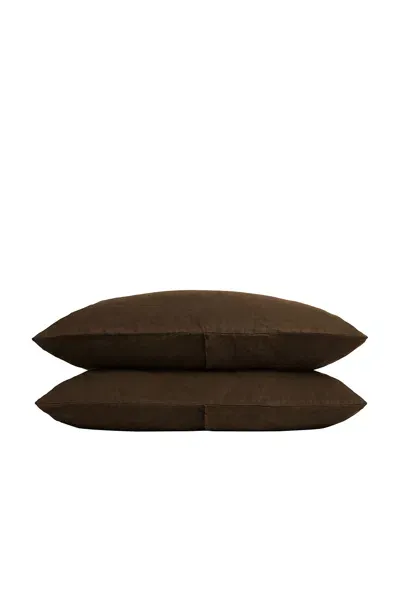 Parachute Linen Pillowcase Set In Brown