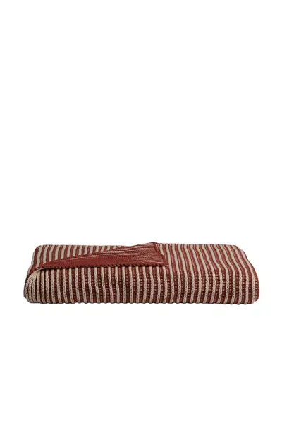 Parachute Organic Two Tone Rib Knit Throw In Burgundy