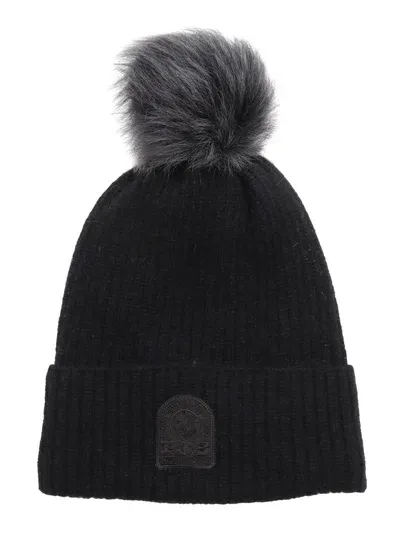 Parajumpers Alpaca Pom Pom Hat Knitted Beanie In Black