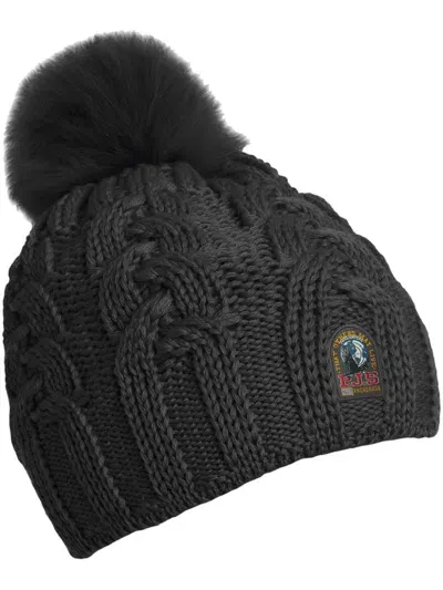 Parajumpers Cable-knit Beanie Hat In Black