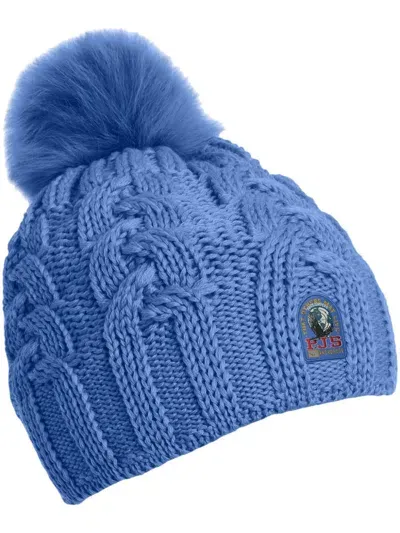 Parajumpers Cable-knit Beanie Hat In Blue