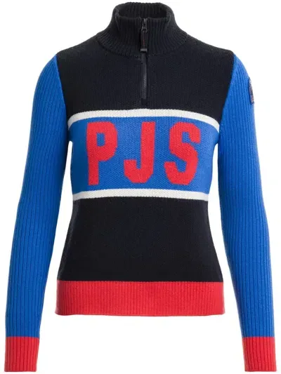 Parajumpers Intarsia-knit Logo Jumper In Blue