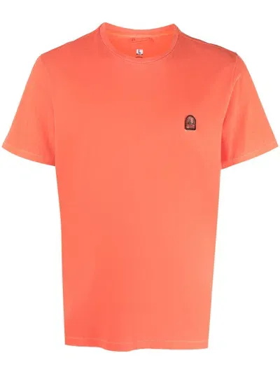 Parajumpers Logo-patch Cotton T-shirt In Orange