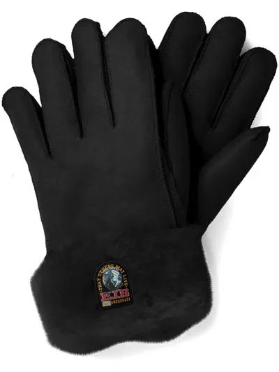 Parajumpers Logo-patch Shearling Gloves In Black