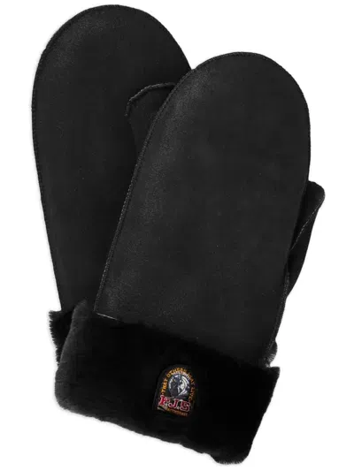 Parajumpers Logo-patch Shearling Gloves In Black