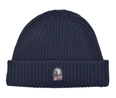 Parajumpers Ribbed Beanie Hat Dark Navy In Black