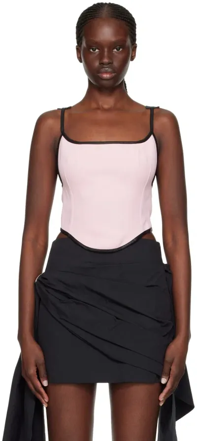 Paris Georgia Pink Nina Tank Top In Pink/ Black