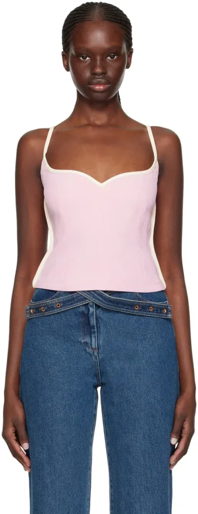 Paris Georgia Ssense Exclusive Pink Heart Tank Top In Pink W Cream