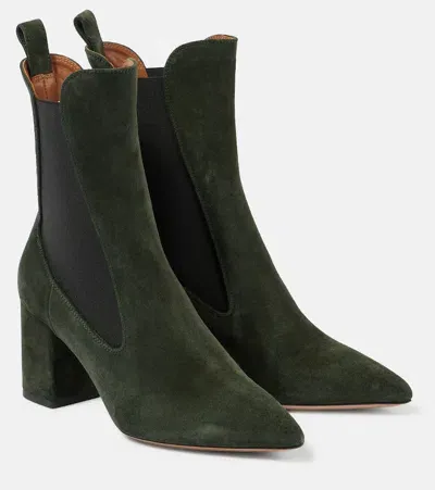 Paris Texas Anja 70 Suede Ankle Boots In Green