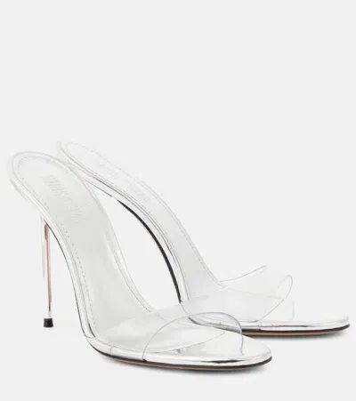 Paris Texas Lidia 105 Pvc And Leather Mules In Silver