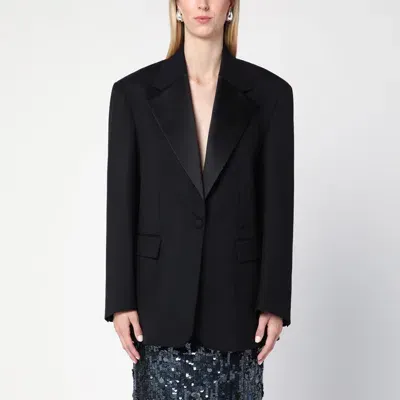 P.a.r.o.s.h . Black Single-breasted Jacket In Wool