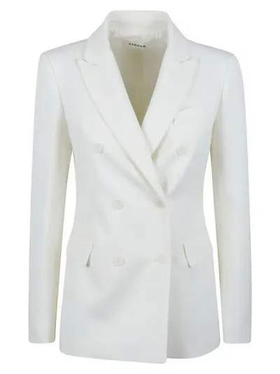 P.a.r.o.s.h Double-breasted Wool-blend Blazer In White