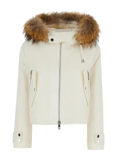 P.a.r.o.s.h White Parka With Removable Hood In Wool Woman