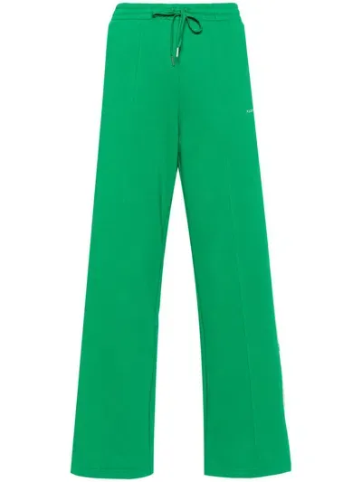 P.a.r.o.s.h Logo-embroidered Straight Trousers In Green