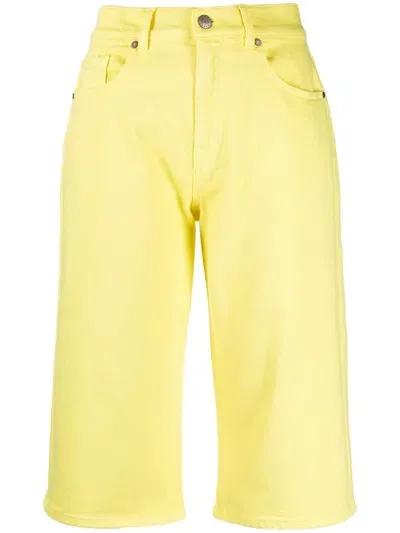 P.a.r.o.s.h Long-length Denim Shorts In Yellow