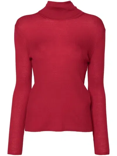 P.a.r.o.s.h Ribbed-knit Turtleneck Sweater In Red