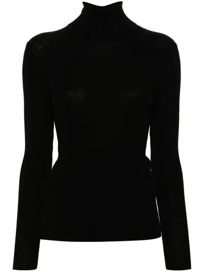 P.a.r.o.s.h Roll-neck Wool Jumper In Black