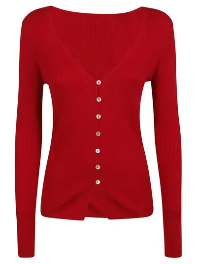 P.a.r.o.s.h V-neck Buttoned Cardigan In Red