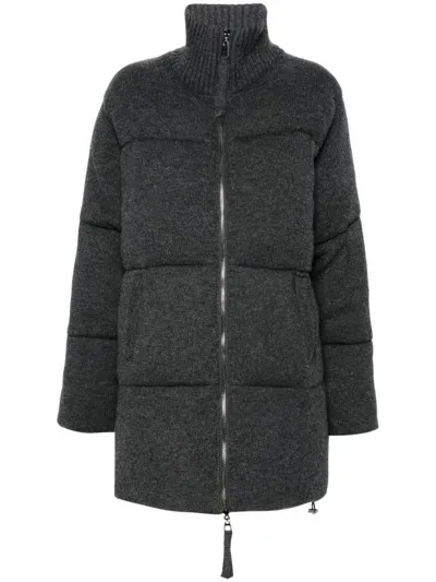 P.a.r.o.s.h Wool Puffer Coat In Grey