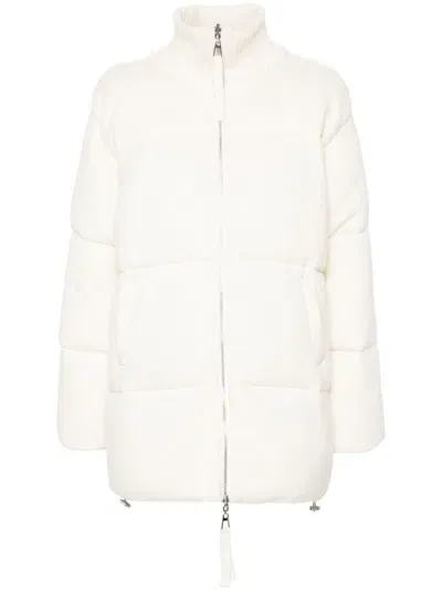 P.a.r.o.s.h Wool Puffer Coat In Neutrals