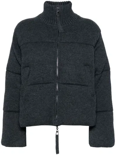 P.a.r.o.s.h Wool Puffer Jacket In Grey